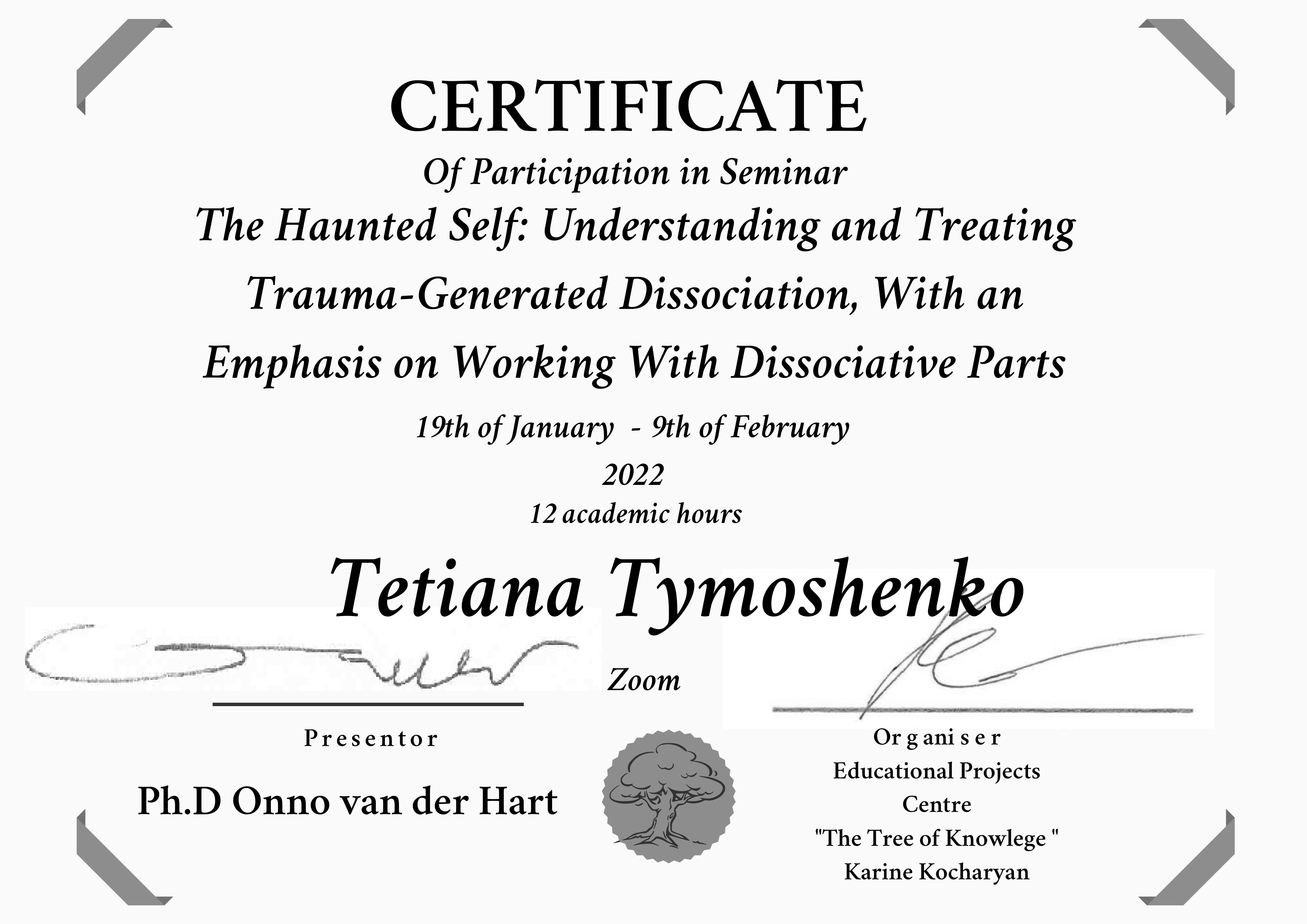 ​Tetiana Tymoshenko – psychologist