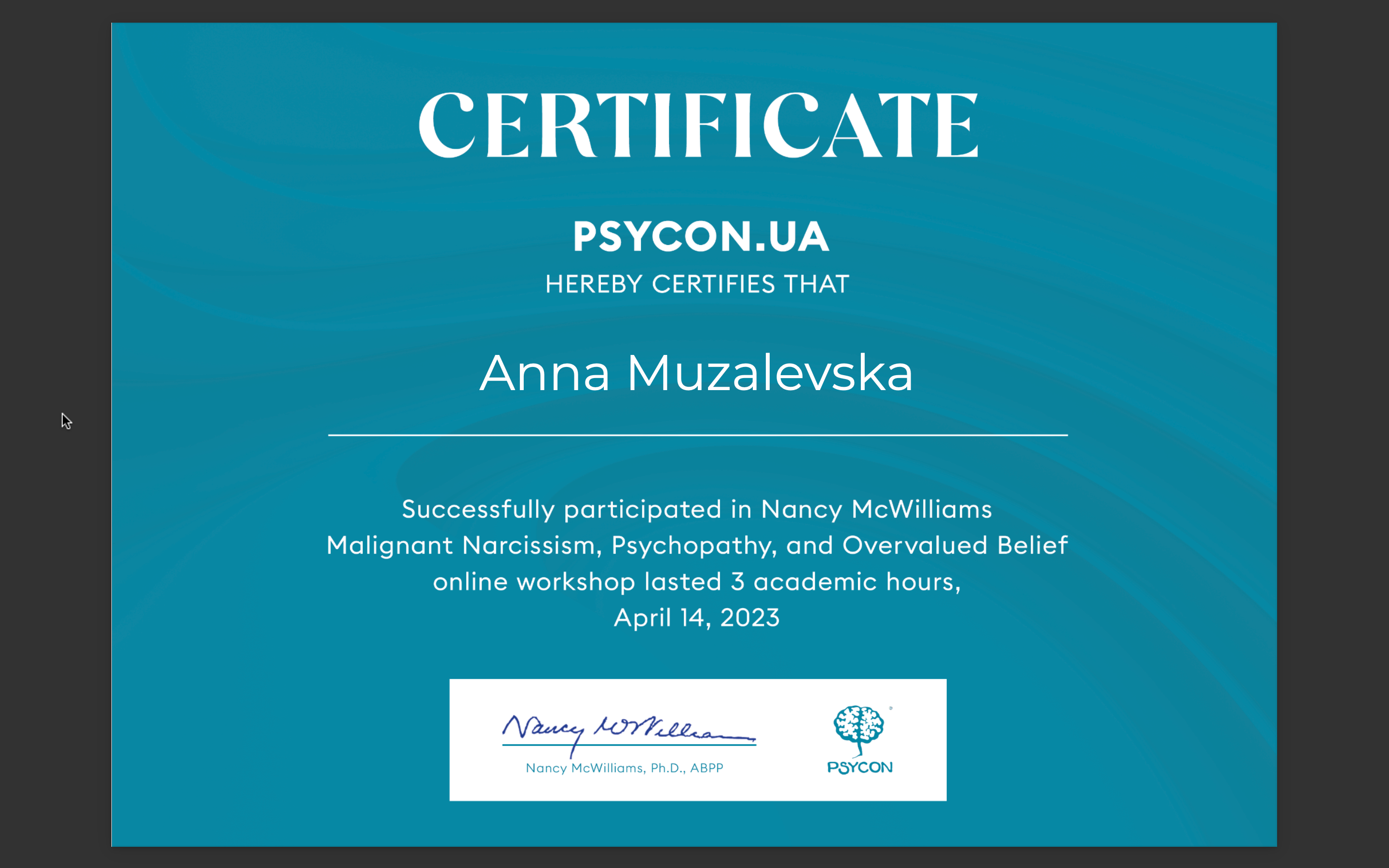 Anna Muzalevska – psychotherapist 