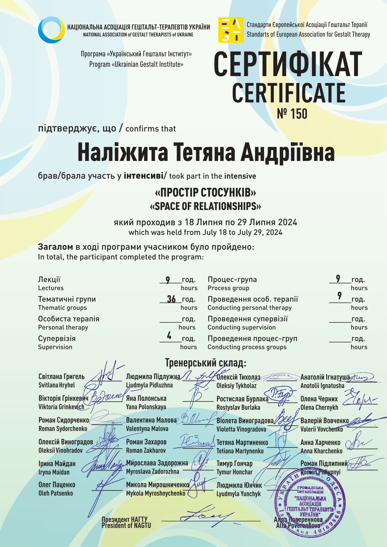 Тетяна Наліжита психотерапевтка