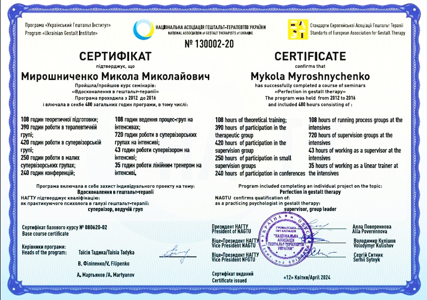 Микола Мірошниченко психолог