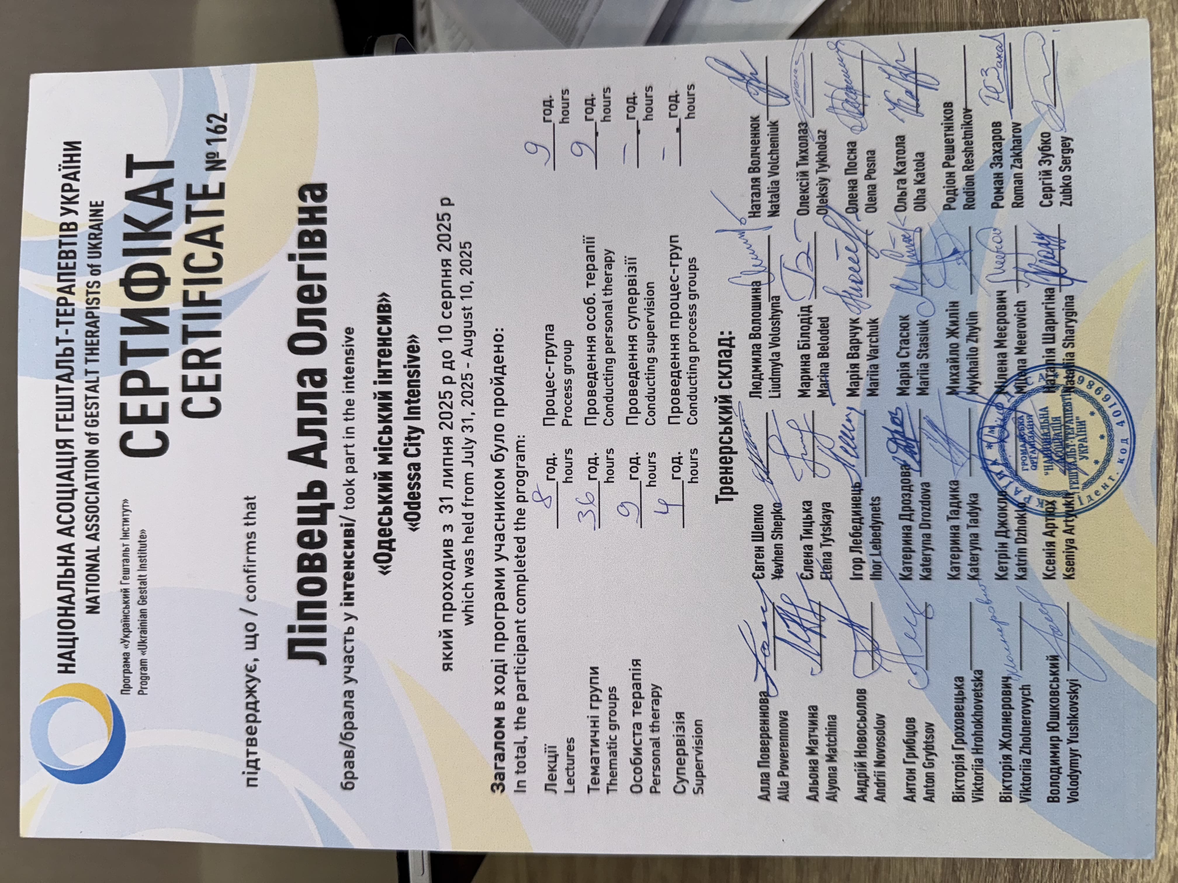 Алла Ліповець психотерапевтка